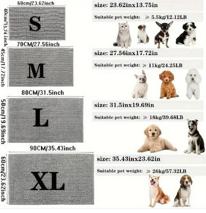 Absorbent Muddy Paw Dog Mat